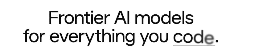 The x.ai homepage headline, "Frontier AI models for everything you code.", rendered in Museski's browser during the control test.