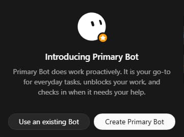 The Introducing Primary Bot dialog in Grok Bot